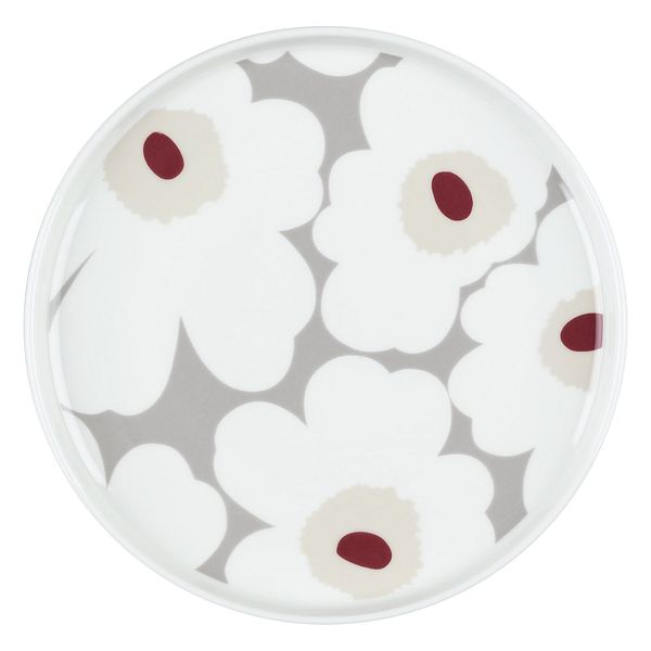Oiva - Unikko plate, 20 cm, l. grey - white - red - yellow
