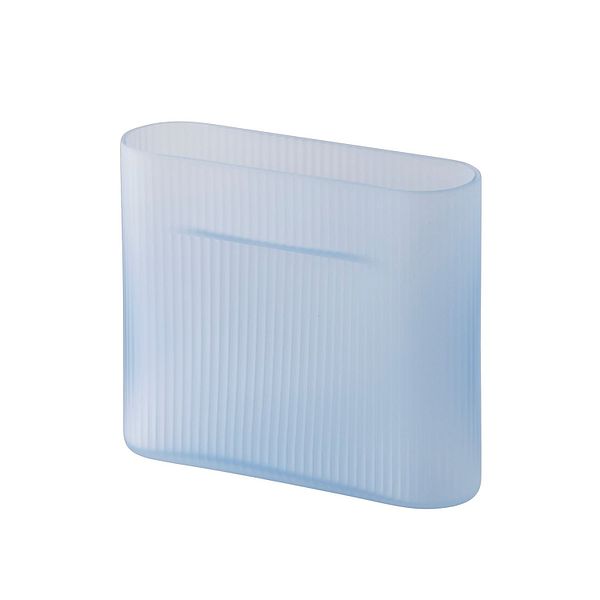Ridge vase, 16,5 cm, light blue frosted glass
