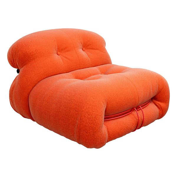Soriana lounge chair, red orange Luxor 13L030
