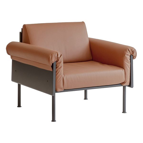 Ateljee lounge chair, black - cognac leather