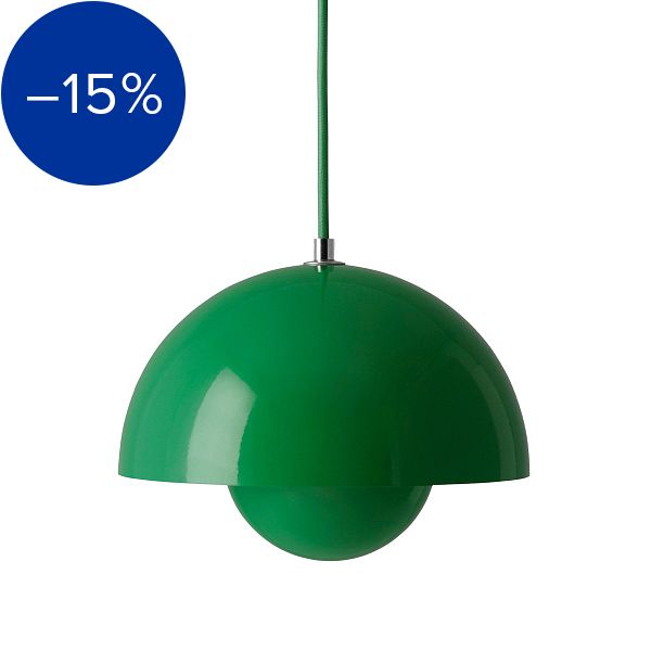 Flowerpot VP1 pendant, signal green