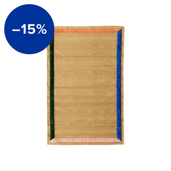 Framed AP13 wool rug, 90 x 140 cm, sisal