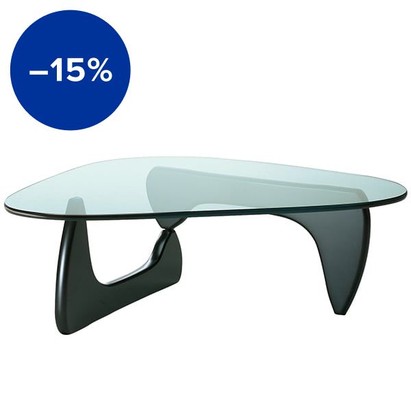 Noguchi coffee table, black ash