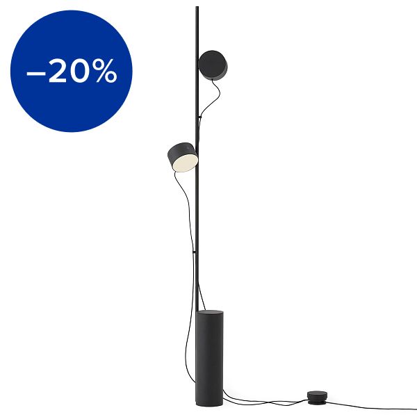 Post floor lamp, black