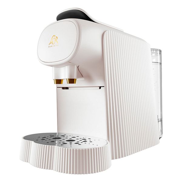 Plissé L'Or Barista by Alessi capsule coffee machine, white