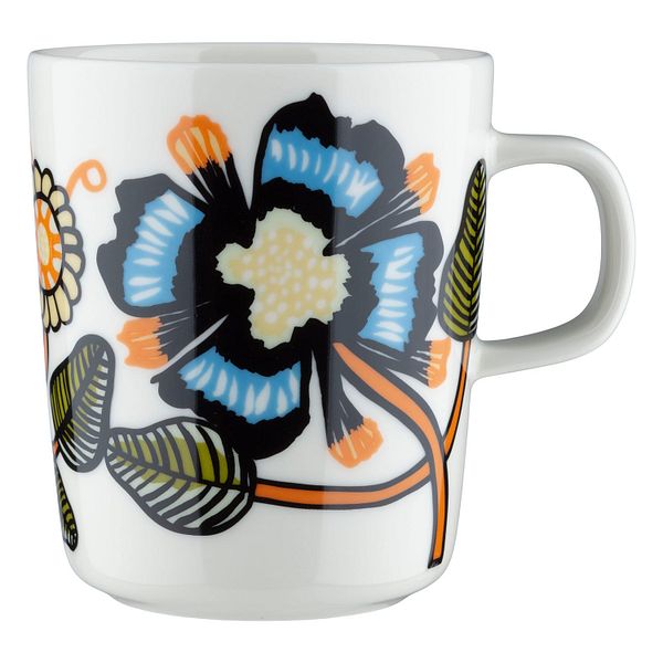 Oiva - Tiara mug, 2,5 dl, white - warm orange - green