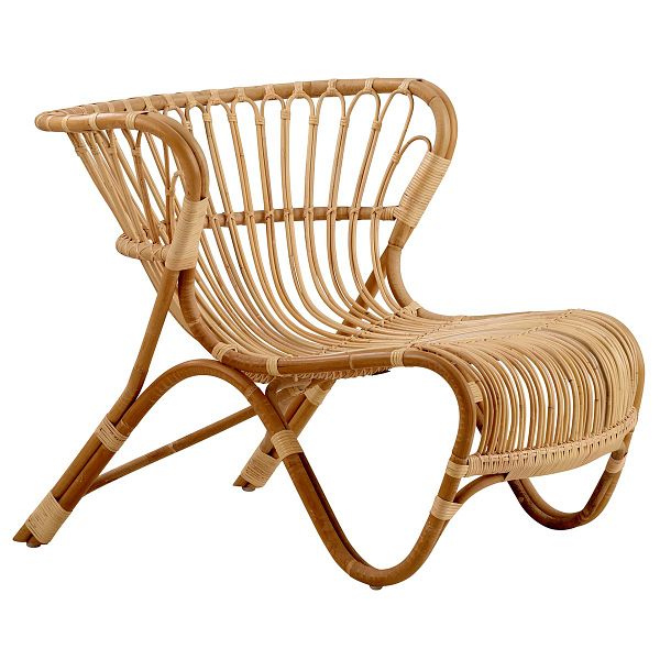 Fox lounge chair, natural rattan