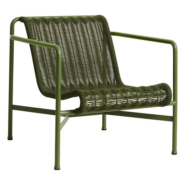 Palissade Cord lounge chair, low, olive