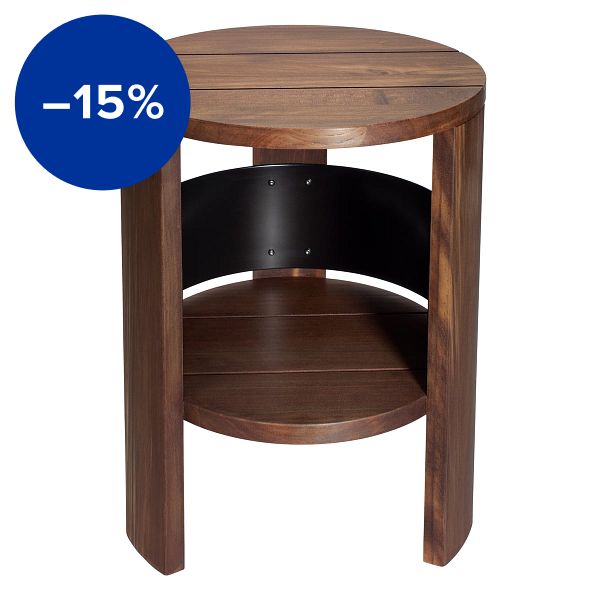 Lauha stool, brown oiled kebony - black