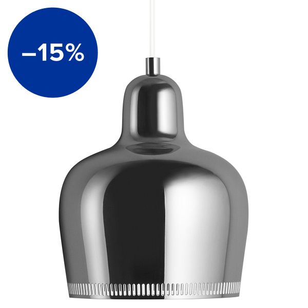 Aalto pendant A330S "Golden Bell", chrome