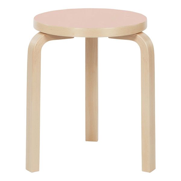 Aalto stool 60, powder linoleum - birch