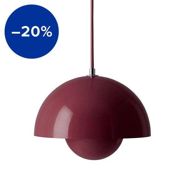 Flowerpot VP1 pendant, dark plum