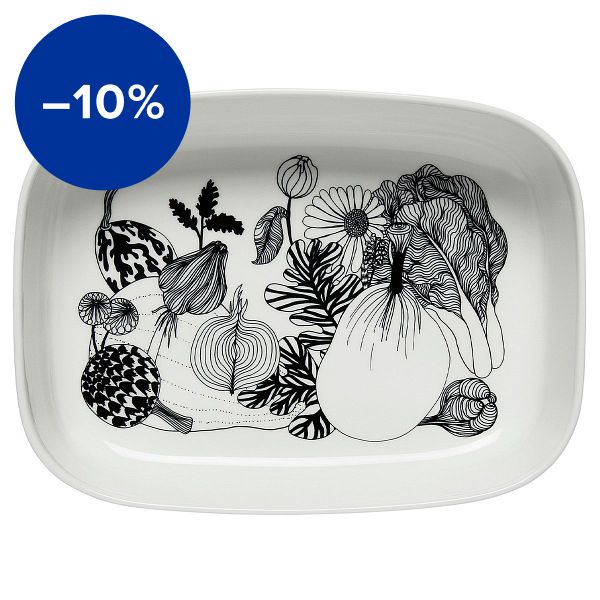 Oiva - Siirtolapuutarha serving dish, white-black