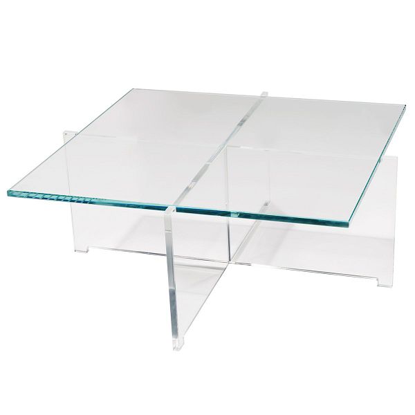 Cross Plexi coffee table, 80x80