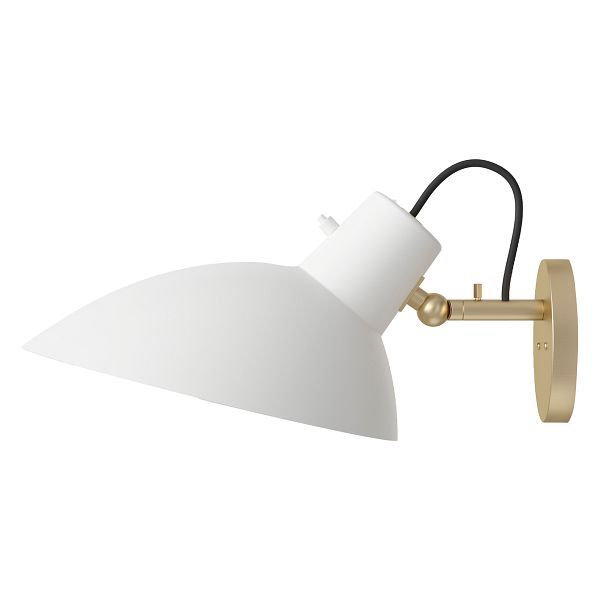 VV Cinquanta wall lamp with switch, brass - white