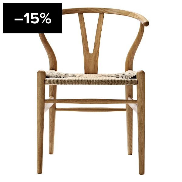 CH24 Wishbone chair, oiled oak - natural cord