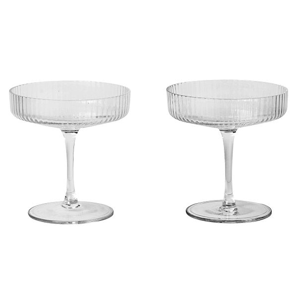 Ripple champagne saucer, 2 pcs, clear