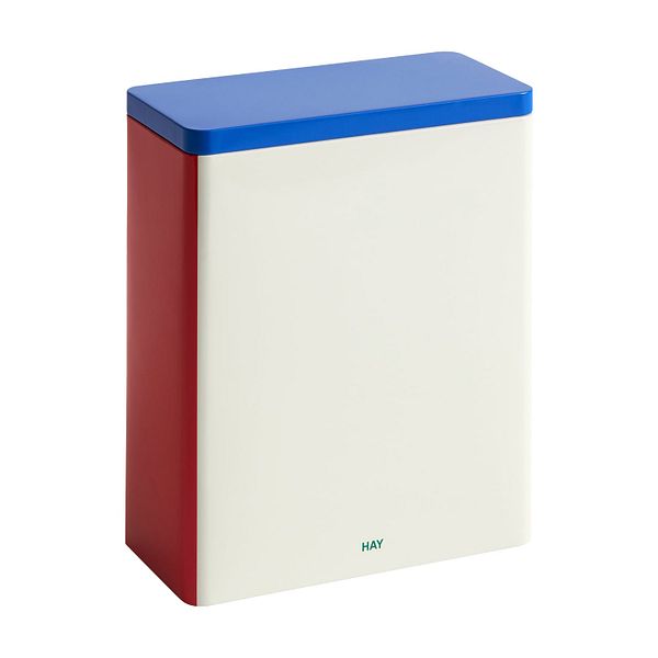 Tin container, XL, off-white - blue - red