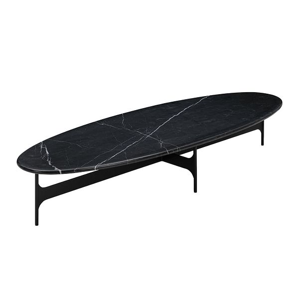 Floema oval sofa table, black - black marble