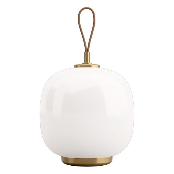 VL45 Radiohus portable lamp, brass - white opal glass