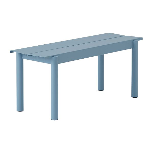 Linear Steel bench, 110 cm, pale blue