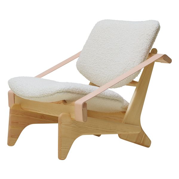 Jumbo lounge chair, oiled pine - Makalu natural white