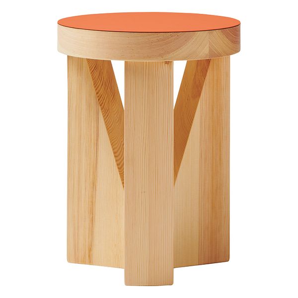 MC20 Cugino Soft stool, pine - orange linoleum