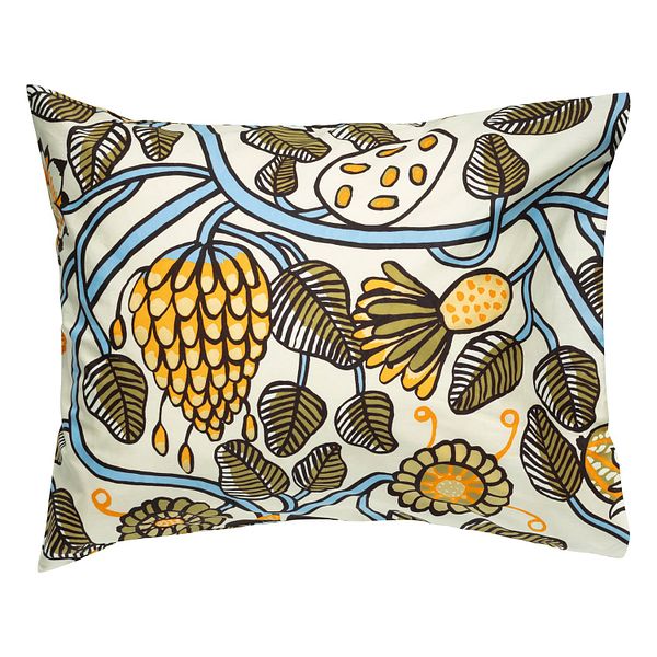Tiara pillow case, 50 x 60 cm, sand - sky blue - green
