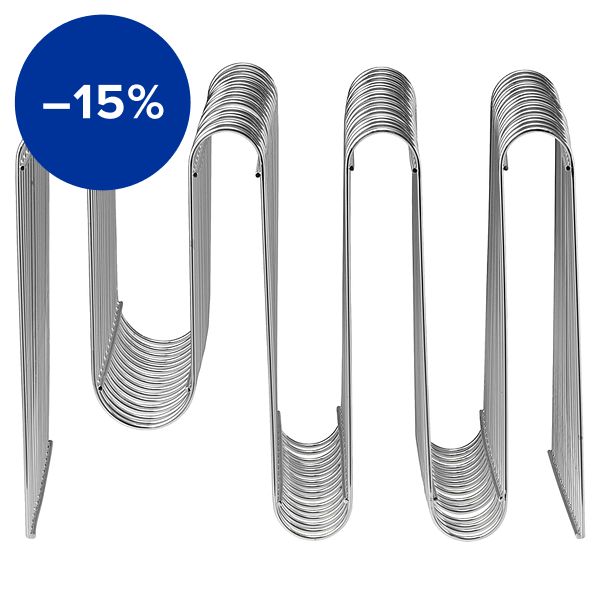 Curva magazine holder, silver
