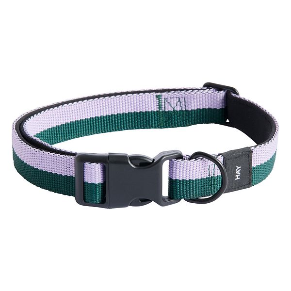 HAY Dogs collar, flat, M-L, lavender - green