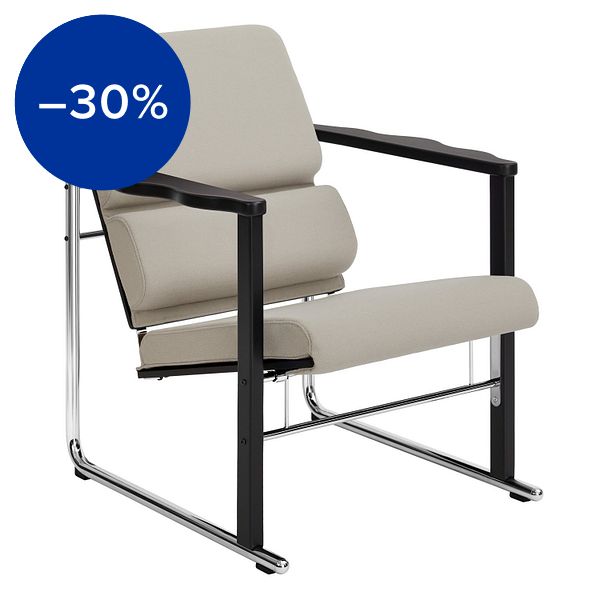 Experiment lounge chair 502, black - light beige