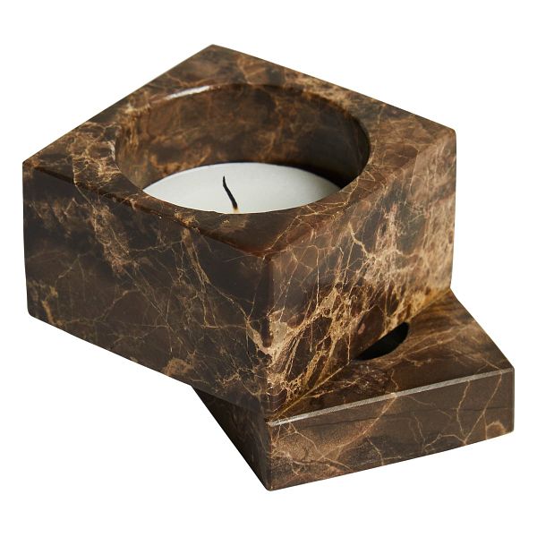 Jeu de des candle holder 1, brown marble