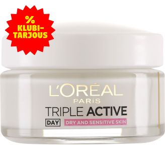 Päivävoide Loreal 50 ml Triple Active kuivalle ja herkälle iholle