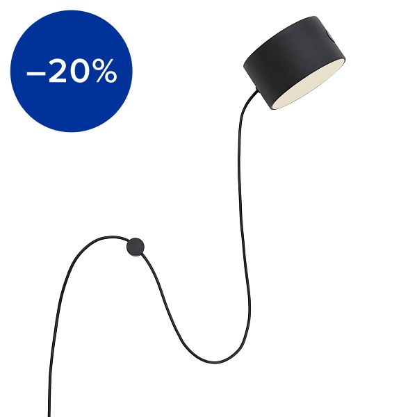 Post wall lamp, black