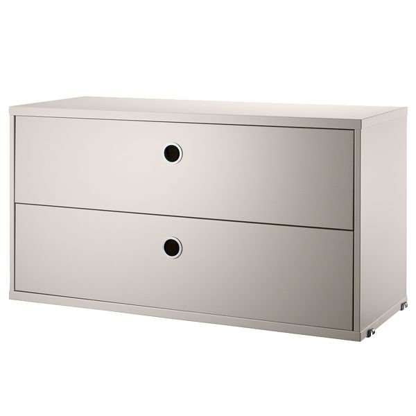 String chest with 2 drawers, 78 x 30 cm, beige