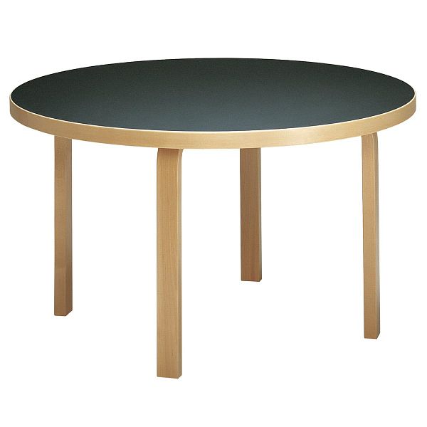 Aalto table 91, birch - black linoleum