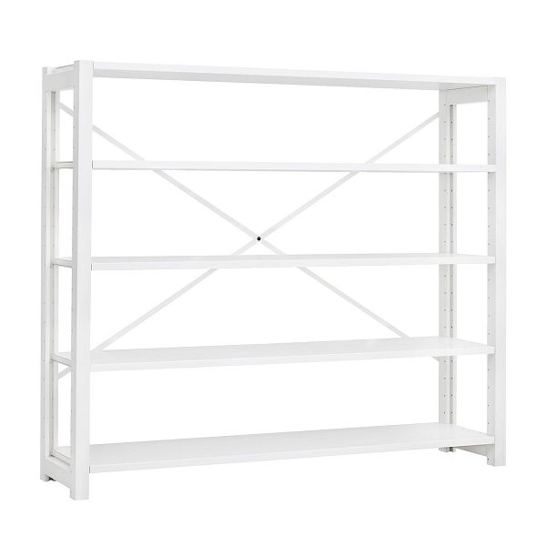 Classic open shelf, low, wide, white