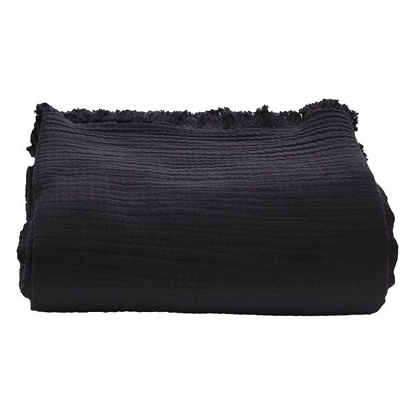 Arkki bed spread, 240 x 260 cm, black