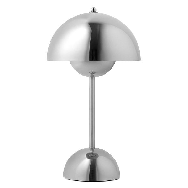 Flowerpot VP9 portable table lamp, chrome plated, USB