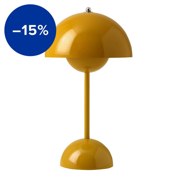 Flowerpot VP9 portable table lamp, mustard