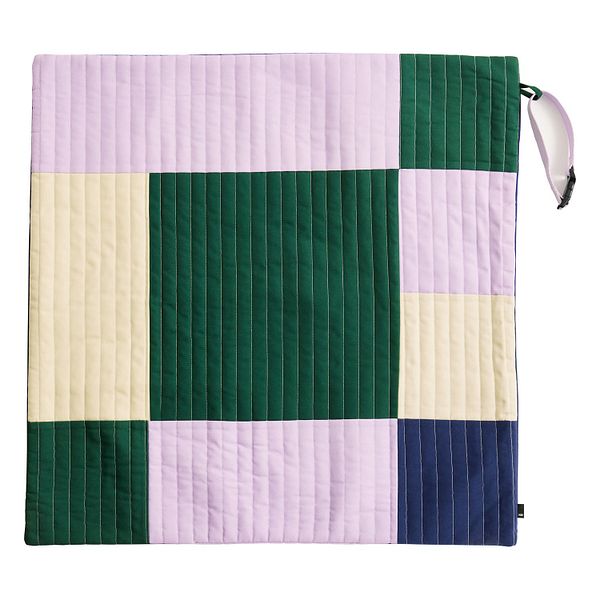 HAY Dogs quilted travel blanket, 80 x 80 cm, lavender - green - blue