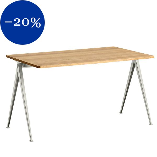 Pyramid table 01, beige - lacquered oak