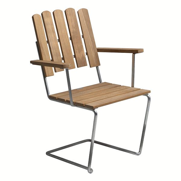 Armchair A2, galvanized steel - teak
