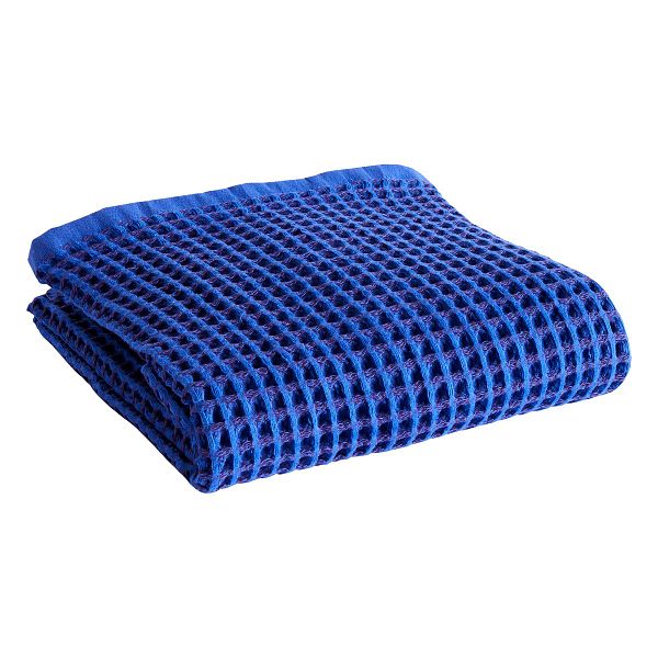 Waffle bath towel, vibrant blue