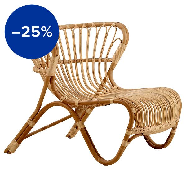 Fox lounge chair, natural rattan