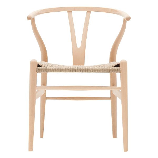 CH24 Wishbone chair, soaped beech - natural cord