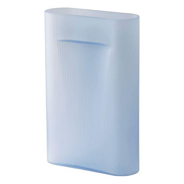 Ridge vase, 48,5 cm, light blue frosted glass