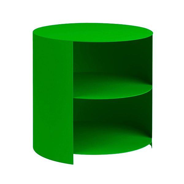 Hide side table, pure green