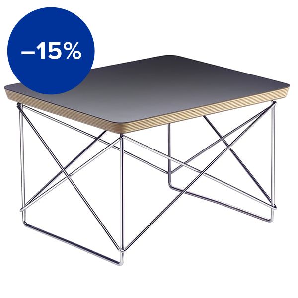 Eames LTR Occasional table, black - chrome