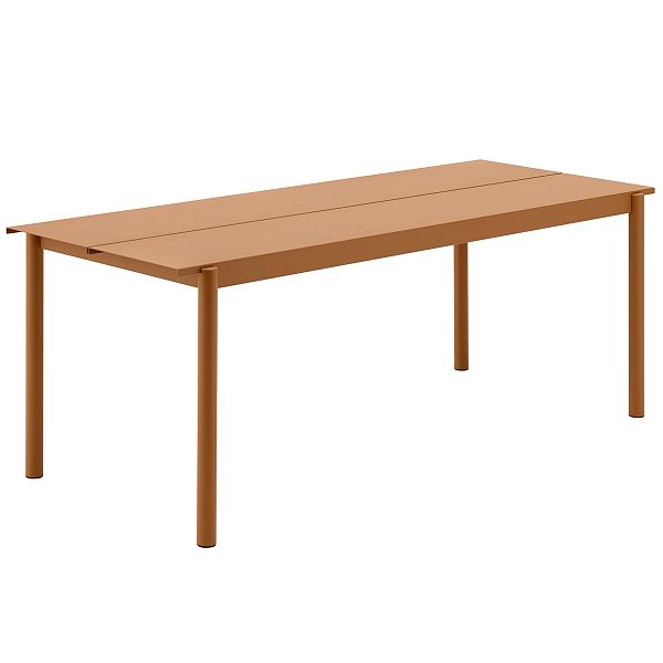 Linear Steel table 200 x 75 cm, burnt orange